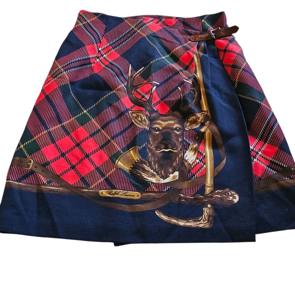 Ralph Lauren Women's Plaid Skirt - Red and Blue